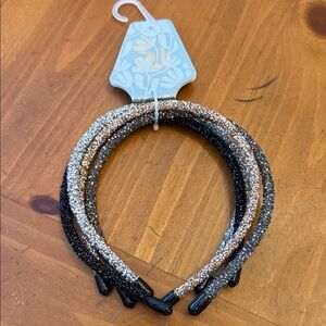 Sincerely Jules Black and Gold Sparkle Headbands